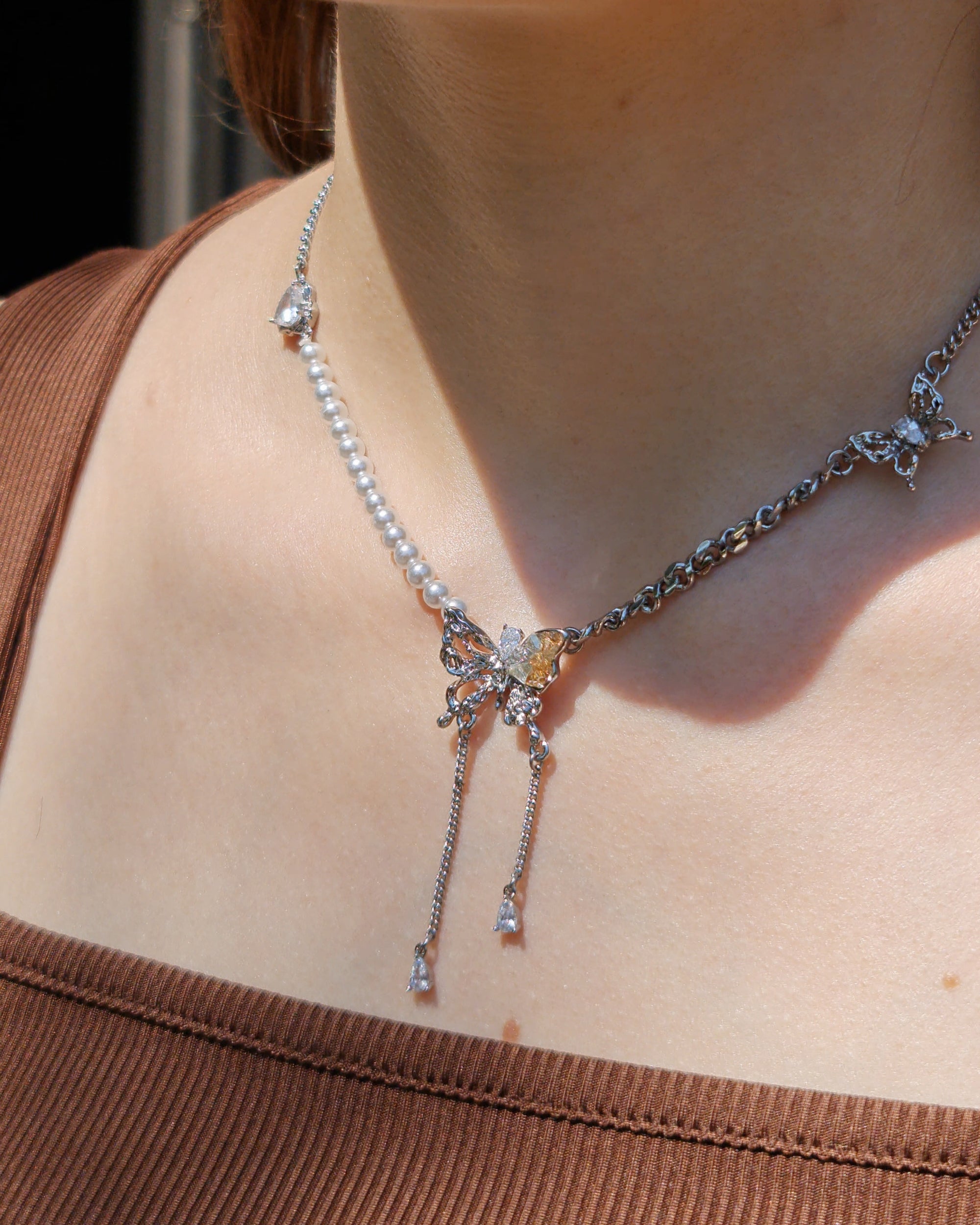 Amber Wings Pearl Necklace - Nikaneko