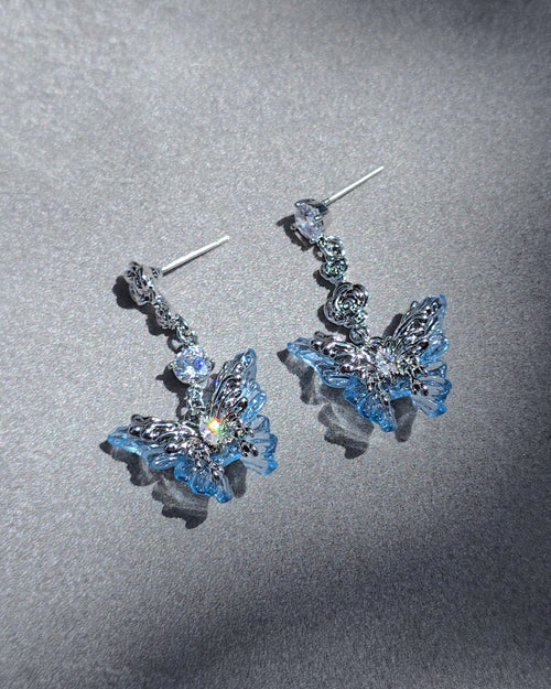 Frosty Butterfly Earrings - Nikaneko