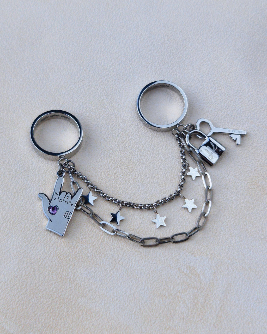 Jungkook Inspired Double Chain Ring Eternal Seven - Nikaneko