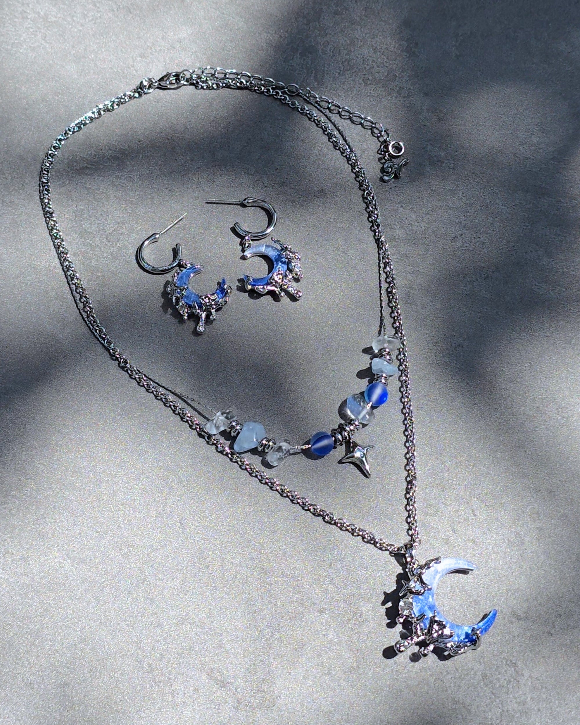Midnight Crescent Earrings - Nikaneko