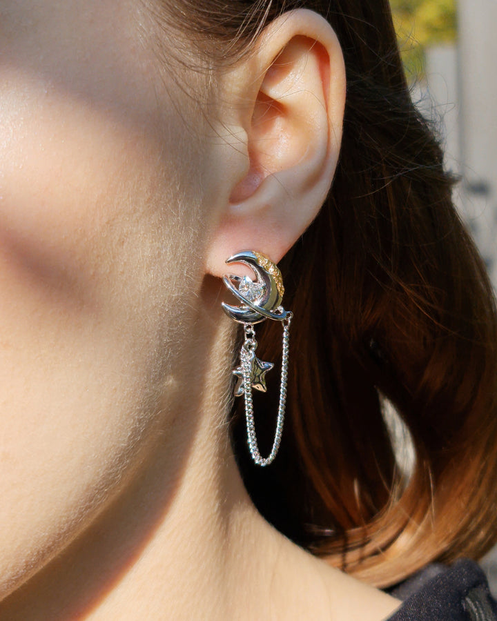 Nikaneko - Moon Orbit Mismatched Earrings