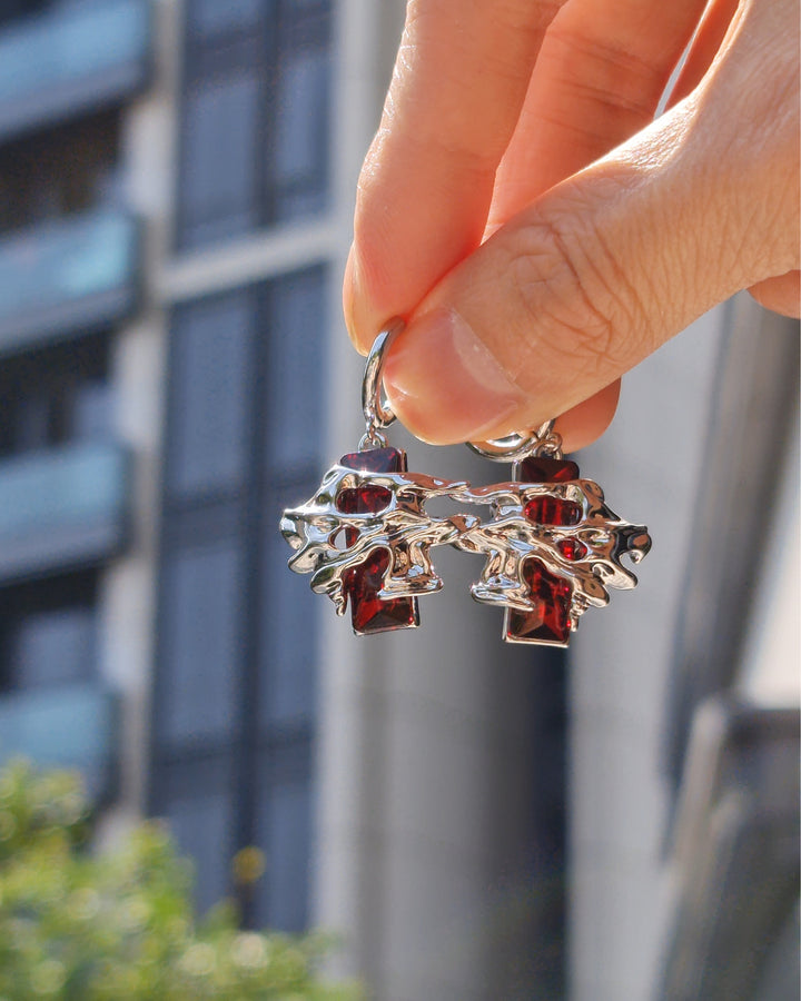 Ruby Mist Earrings - Nikaneko