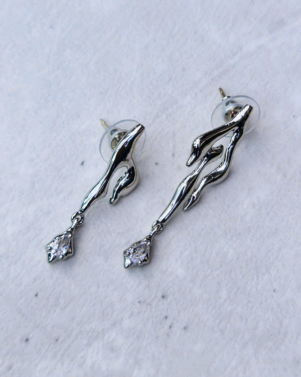 Silver Flame Mismatched Earrings