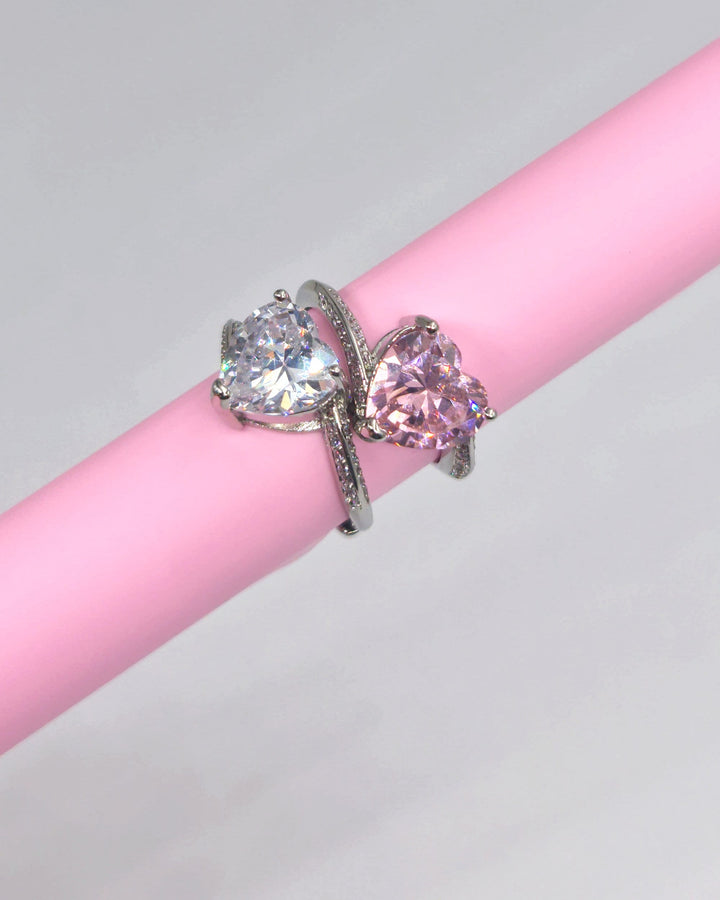 Ring With Pink Heart Gem Inspired by Blackpink - Nikaneko