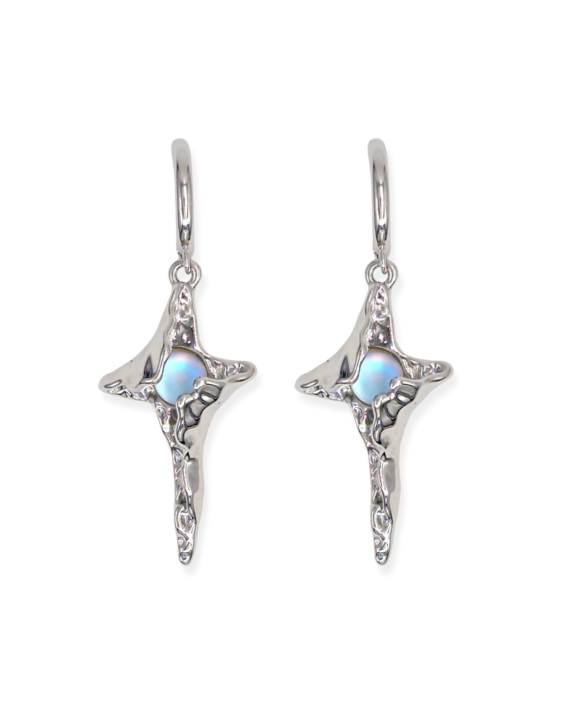 Moonstone Star Earrings - Nikaneko