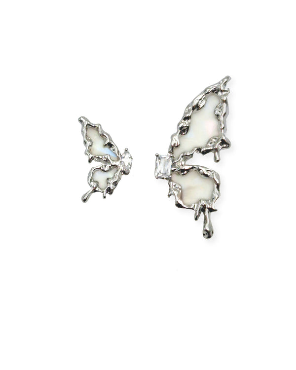 Earrings Butterfly-shaped With Zircons - Nikaneko