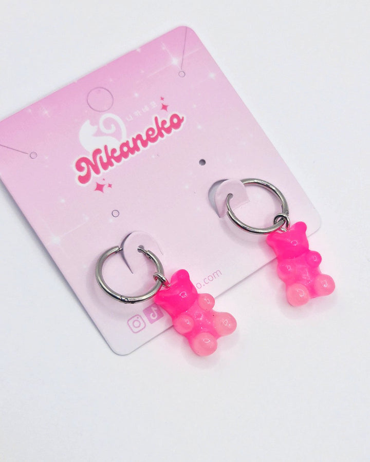 Earrings Pink Gummy Bears Felix NoEasy Stray Kids - Nikaneko